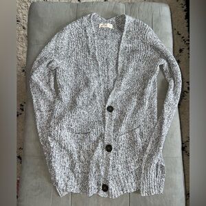 Hollister Gray Cable Knit Cardigan Sweater